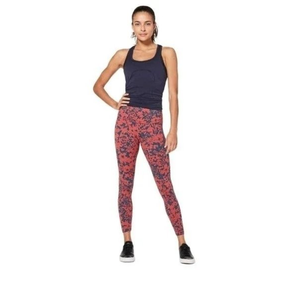 lululemon athletica Pants - Lululemon Final Lap HR Crop Legging 23" Efflorescent Dark Canyon Onyx Blue Sz 10